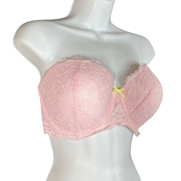 Victoria’s Secret Pink Lace Dream Angels Strapless Bra Women's Size 36DD - Picture 3 of 11